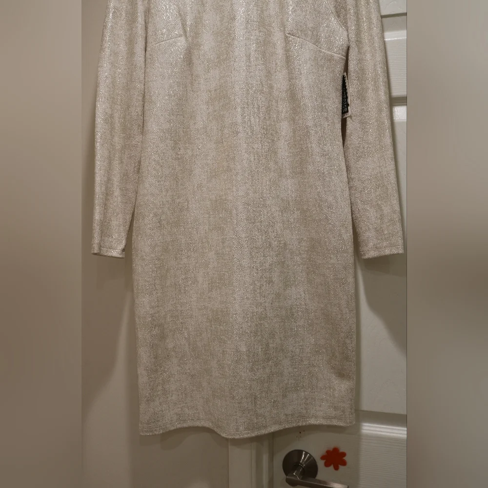 Womens Metallic Mini Sheath Dress - Picture 4 of 9